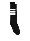 Thom Browne Calf Socks With 4 Bar In Cotton In Black