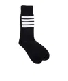 Thom Browne Athletic Mid Calf Socks In Black