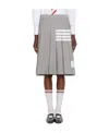 Thom Browne 4 Bar-stripe Step-hem Pleated Skirt In Gray