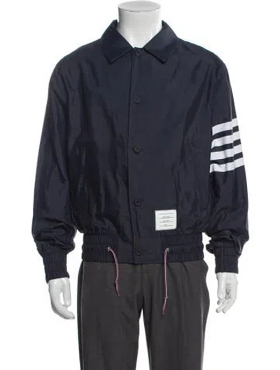 Pre-owned Thom Browne 4 Bar Stripe Striped Bomber Jacket W/ Tags In Blue