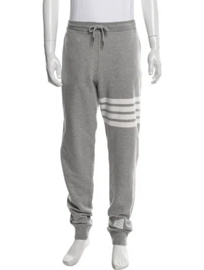 Pre-owned Thom Browne 4 Bar Stripe Striped Lounge Bottoms In Gray