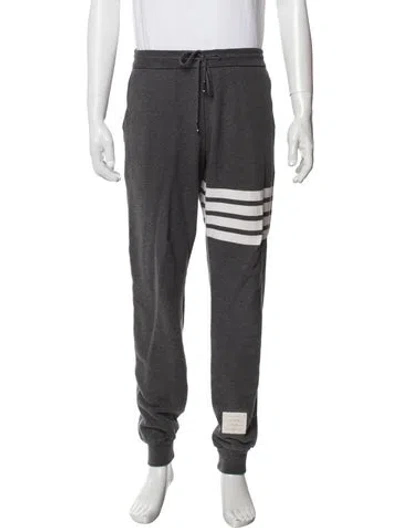 Pre-owned Thom Browne 4 Bar Stripe Striped Lounge Bottoms In Grey