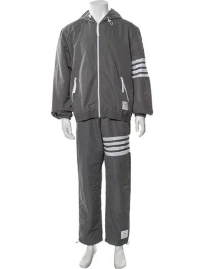 Pre-owned Thom Browne 4 Bar Stripe Striped Lounge Set In Gray