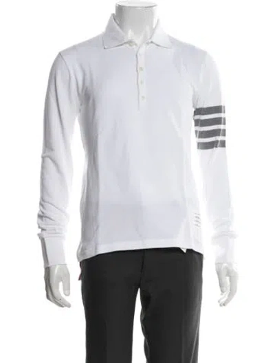Pre-owned Thom Browne 4 Bar Stripe Striped Polo Shirt W/ Tags In White