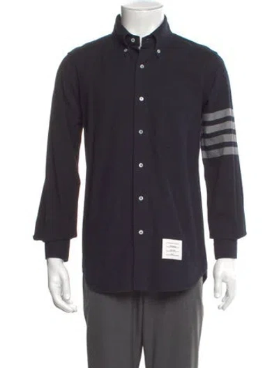 Pre-owned Thom Browne 4 Bar Stripe Striped Shirt In Blue