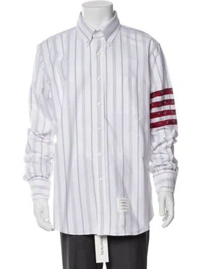 Pre-owned Thom Browne 4 Bar Stripe Striped Shirt In White