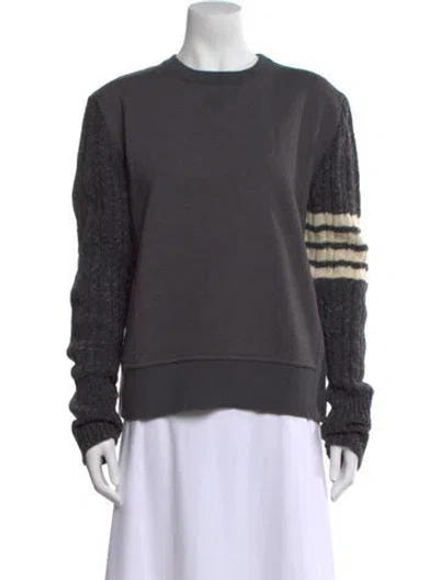 Pre-owned Thom Browne 4 Bar Stripe Striped Sweater In Gray