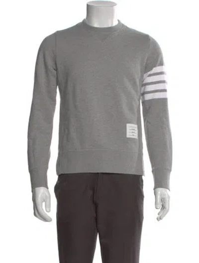 Pre-owned Thom Browne 4 Bar Stripe Striped Sweatshirt In Gray