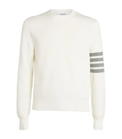 Thom Browne 4-bar Stripe Sweater In White