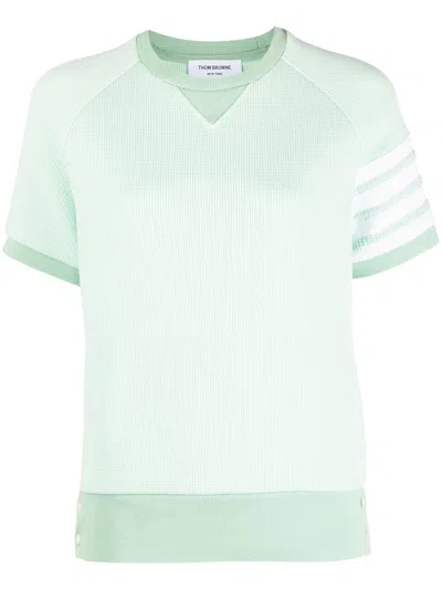Thom Browne T-shirt Mit Streifen In Green