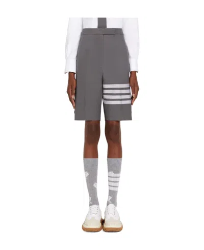 Thom Browne 4-bar Stripe Tailored Shorts In Gray