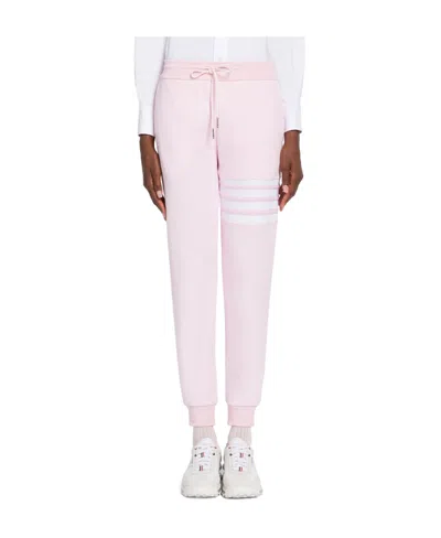 Thom Browne 4-bar Stripe Tapered Joggers In Pink