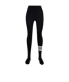 Thom Browne 4 Bar Pointelle-stitch Tights In Black