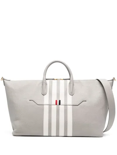 Thom Browne 4-bar Stripe Tote Bag In Grey