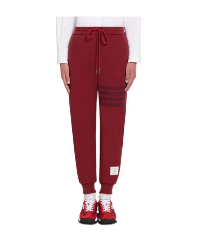 Thom Browne 4-bar Stripe Track Pants In Dark Red