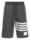 Thom Browne 4-bar Stripe Track Shorts In Gray