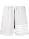 Thom Browne 4-bar Stripe Track Shorts In Grey
