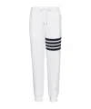 Thom Browne Cotton Sweatpants With Signature Stripe Detail In White