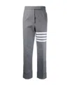 Thom Browne Grey 4-bar Stripe Tailored Trousers In Gray