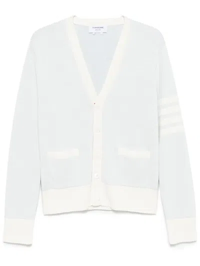 THOM BROWNE 4-BAR STRIPE V-NECK CARDIGAN