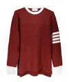 Thom Browne 4-bar Stripe Virgin-wool Jumper In Red