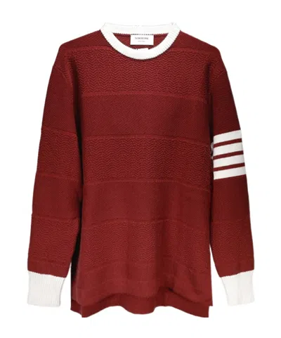 Thom Browne 4-bar Stripe Virgin-wool Jumper In Red