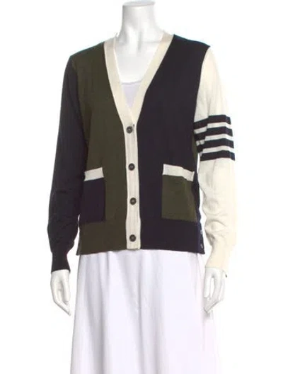 Pre-owned Thom Browne 4 Bar Stripe Virgin Wool Sweater