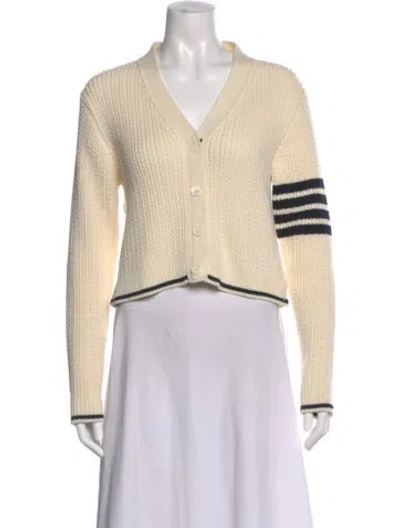 Pre-owned Thom Browne 4 Bar Stripe Virgin Wool Sweater In Neutral