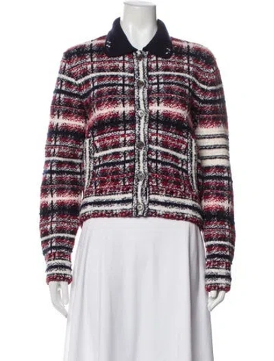 Pre-owned Thom Browne 4 Bar Stripe Virgin Wool Sweater In Red