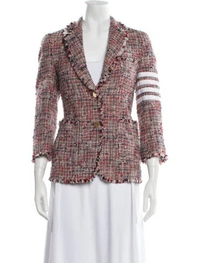 Pre-owned Thom Browne 4 Bar Stripe Wool Blazer In Red