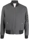 Thom Browne Bomberjacke Mit Streifen In Grey
