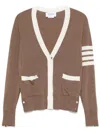 Thom Browne V-neck Cardigan In Brown