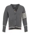 Thom Browne 4-bar Stripe Wool Cardigan In Black