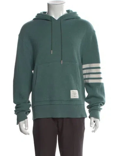 Pre-owned Thom Browne 4 Bar Stripe Wool Hoodie In Green