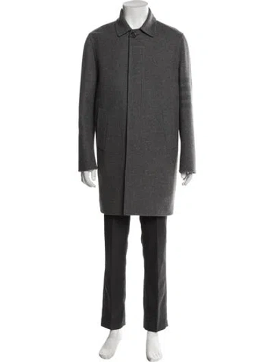 Pre-owned Thom Browne 4 Bar Stripe Wool Overcoat W/ Tags In Gray