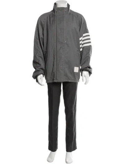 Pre-owned Thom Browne 4 Bar Stripe Wool Parka In Gray