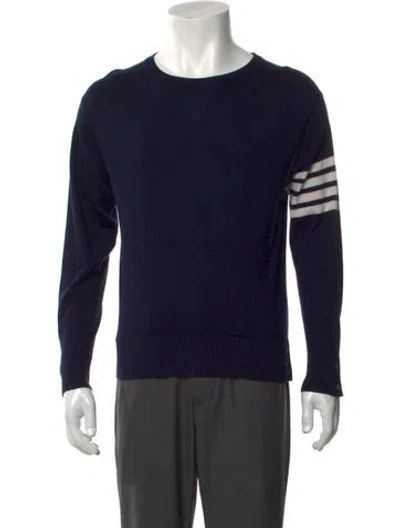 Pre-owned Thom Browne 4 Bar Stripe Wool Pullover In Blue