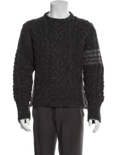 Pre-owned Thom Browne 4 Bar Stripe Wool Pullover In Gray