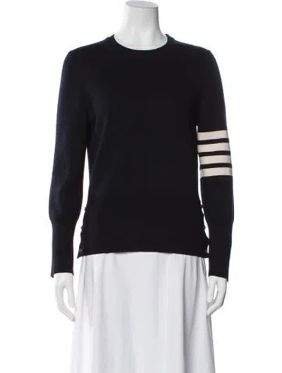 Pre-owned Thom Browne 4 Bar Stripe Wool Sweater In Blue