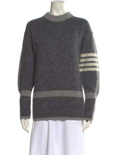 Pre-owned Thom Browne 4 Bar Stripe Wool Sweater In Gray