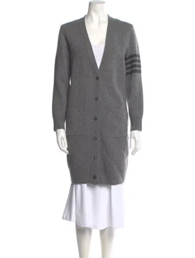 Pre-owned Thom Browne 4 Bar Stripe Wool Sweater In Gray