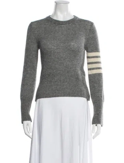 Pre-owned Thom Browne 4 Bar Stripe Wool Sweater In Grey
