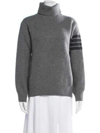 Pre-owned Thom Browne 4 Bar Stripe Wool Sweater In Grey