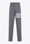 Thom Browne 4-bar Stripe Wool Tailored Pants In Gray