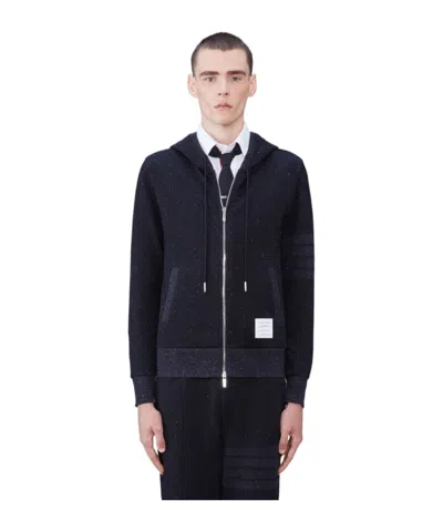 Thom Browne 4-bar Stripe Zip-up Hoodie In Black