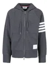 Thom Browne 4-bar Stripe Zip-up Hoodie In Gray