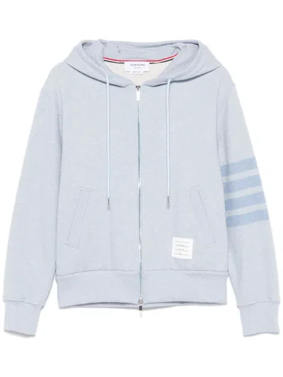 Thom Browne 4-bar Stripe Zipped Hoodie In Blue