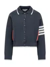 Thom Browne 4-bar Striped Button-up Jacket In Navy