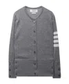 Thom Browne 4-bar Striped Buttoned Cardigan In Gray