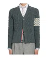 Thom Browne 4-bar Striped Cardigan In Black